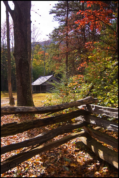 The Carter Shields log cabin reminds one of times past in the Great Smoky Mountains National Park.