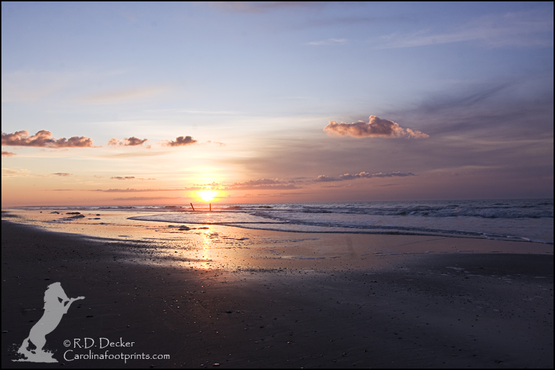 A December sunrise as viewed from Atlantic Beach, North Carolina.